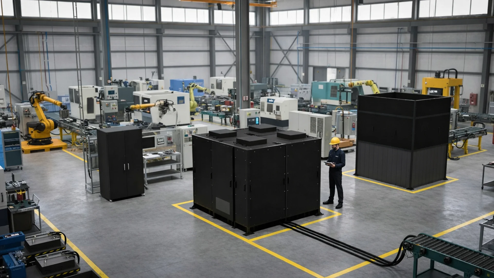 Custom made noise enclosure for industrial equipment