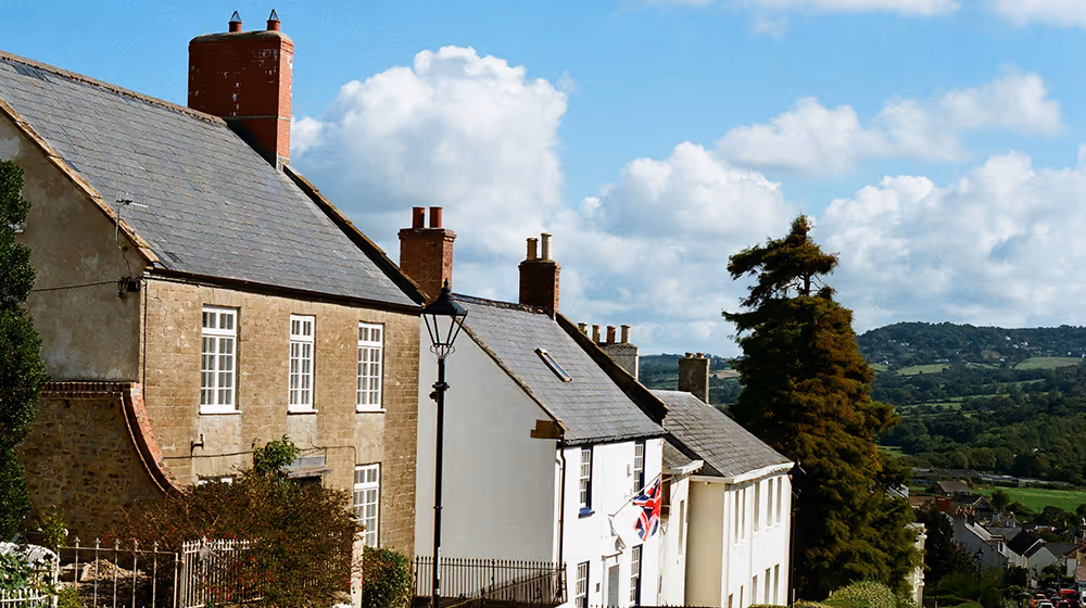 Traditional UK homes in a residential street