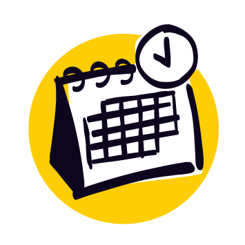 Ein Kalender mit einer Uhr.