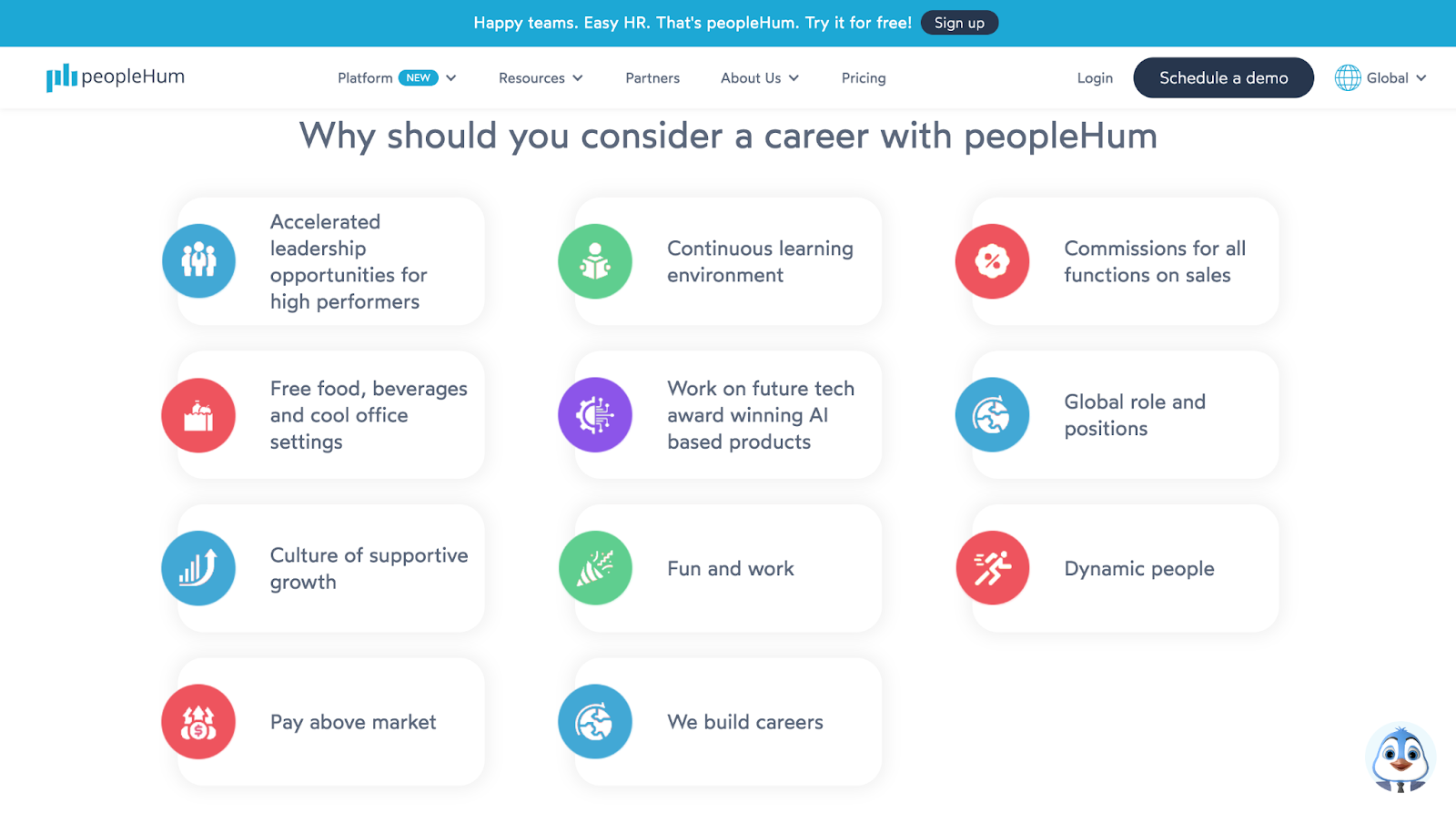 Career page to reach top talent
