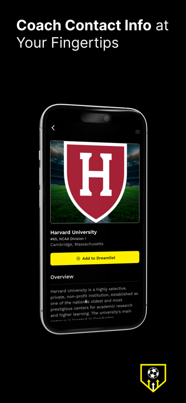 Coach contact info at your fingertips in the Elevate It Soccer app