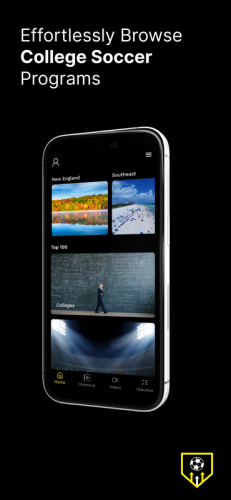 Browse college soccer programs in the Elevate It Soccer app