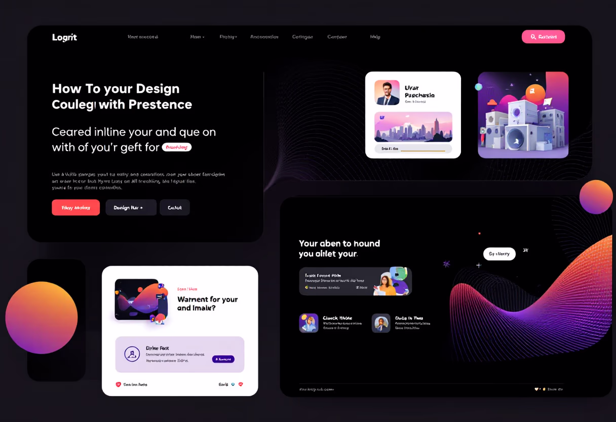 [interface] graphic design of different software modules for a ai marketing tech company.