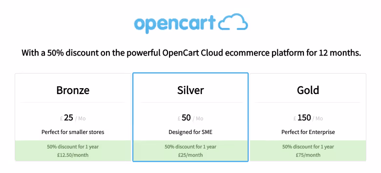 Tarife der OpenCart Cloud Plattform