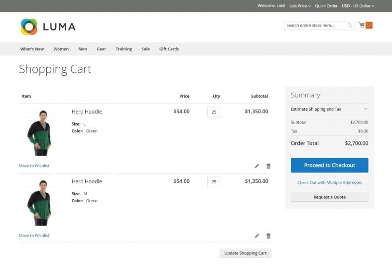 B2B Onlineshop Feature Angebotsanfrage