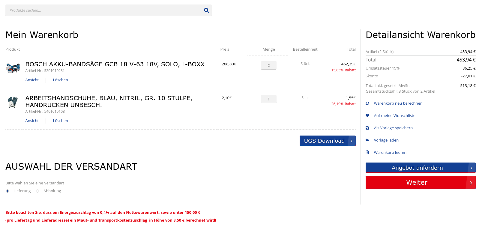 Der Checkout Prozess eines Großhändlers am Beispiel von Konrad Kleiner