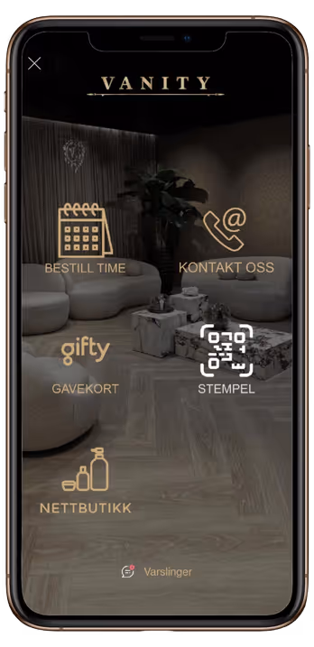 Skjermbildet av appen til vanity