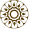 Gold ornamental circular emblem with intricate floral and geometric patterns.