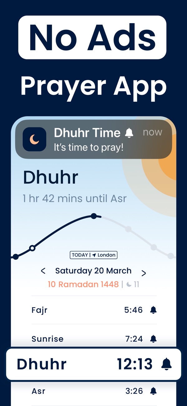 Pillars prayer time app for iPhone: official App Store screenshot