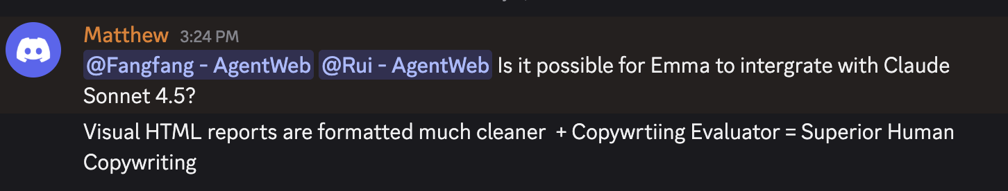 Original feature request asking for Claude 4.5 integration in team chat