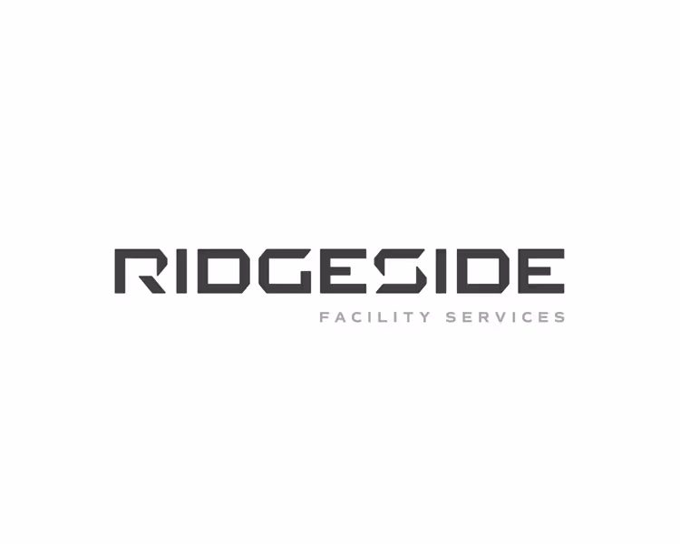 Ridgeside Facility Services logo with stylized text on a white background.