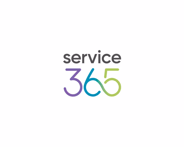 Service 365 logo with 'service' word in dark gray and numbers 3, 6, 5 in purple, teal, and green respectively.