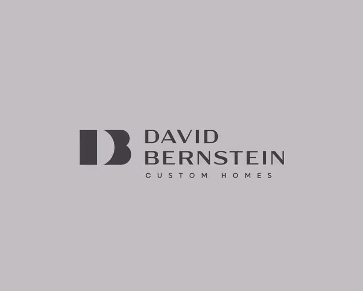 Logo with stylized initials DB and text 'David Bernstein Custom Homes' on a gray background.