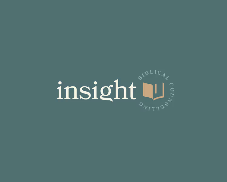 Insight logo with an open book icon and the words 'Biblical Counselling' in a circular arrangement.