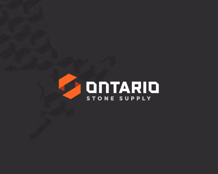 Ontario Stone Supply logo with an orange geometric icon and white text on a dark background.