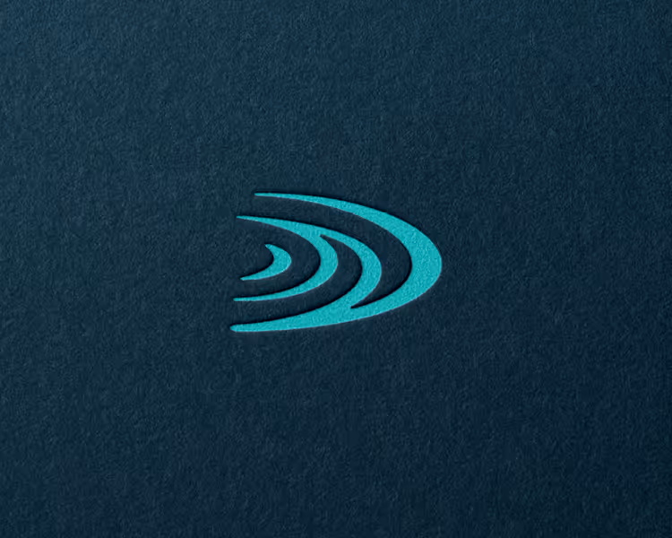 Dream Pools Icon - Stylized turquoise sound wave icon on dark textured background.