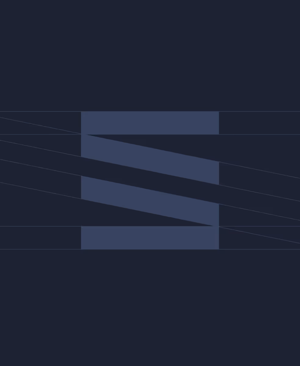 Abstract dark blue geometric pattern with overlapping and angled rectangular shapes.