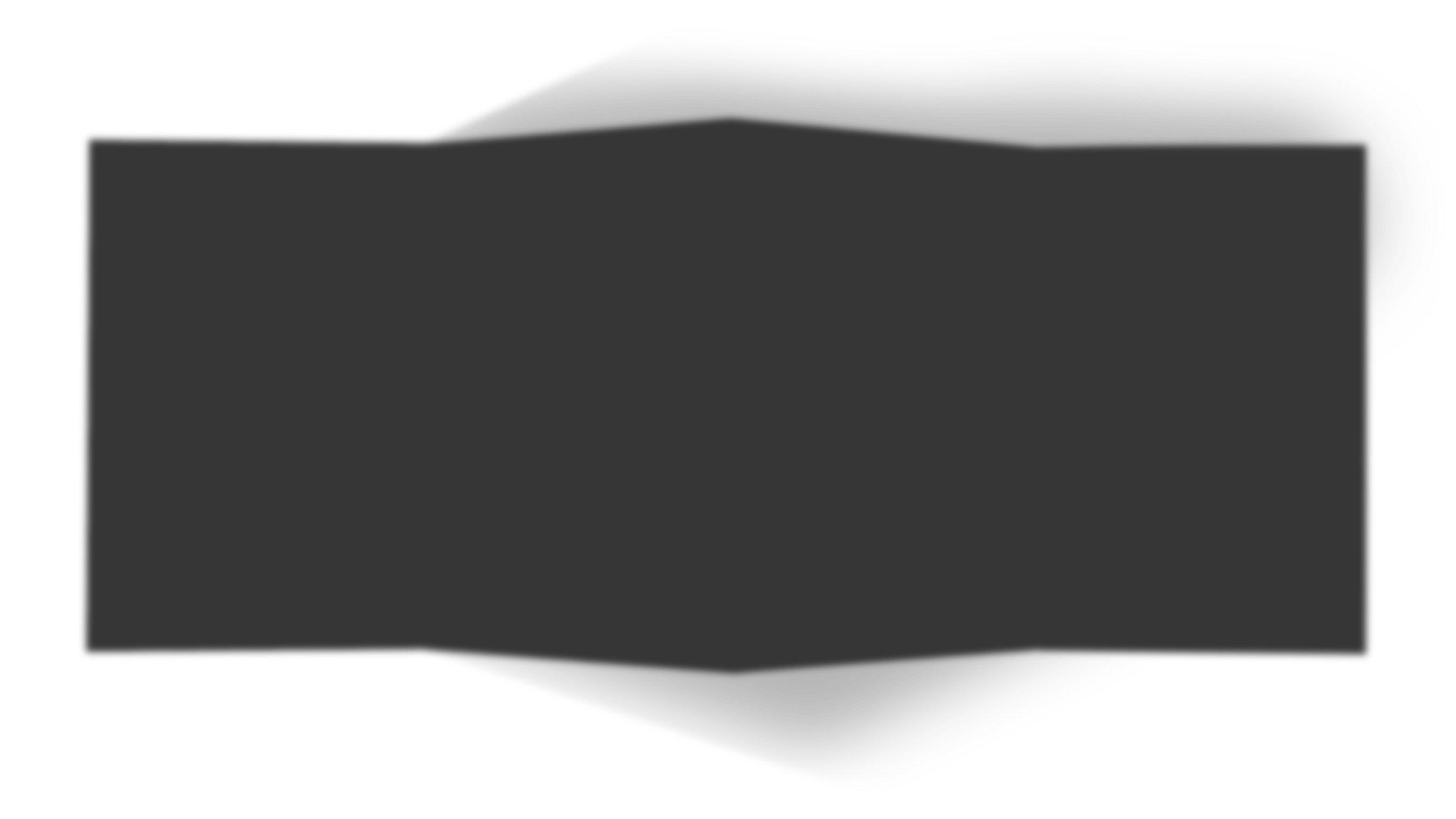 Dark gray abstract polygonal shape with soft shadows on a transparent background.