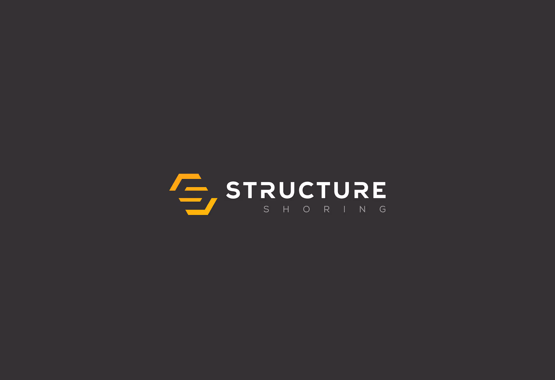 Logo with stylized yellow hexagon graphic next to the text 'STRUCTURE SHORING' on a dark background.