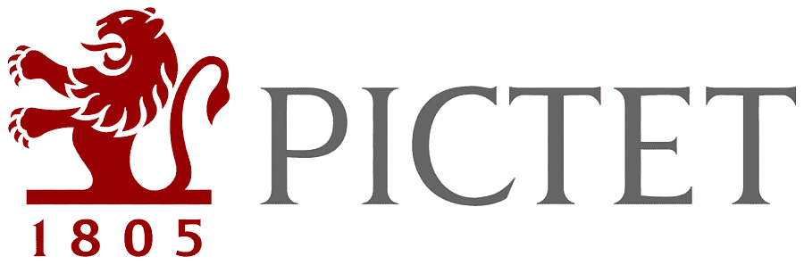 Pictet company logo with a red lion and the year 1805.