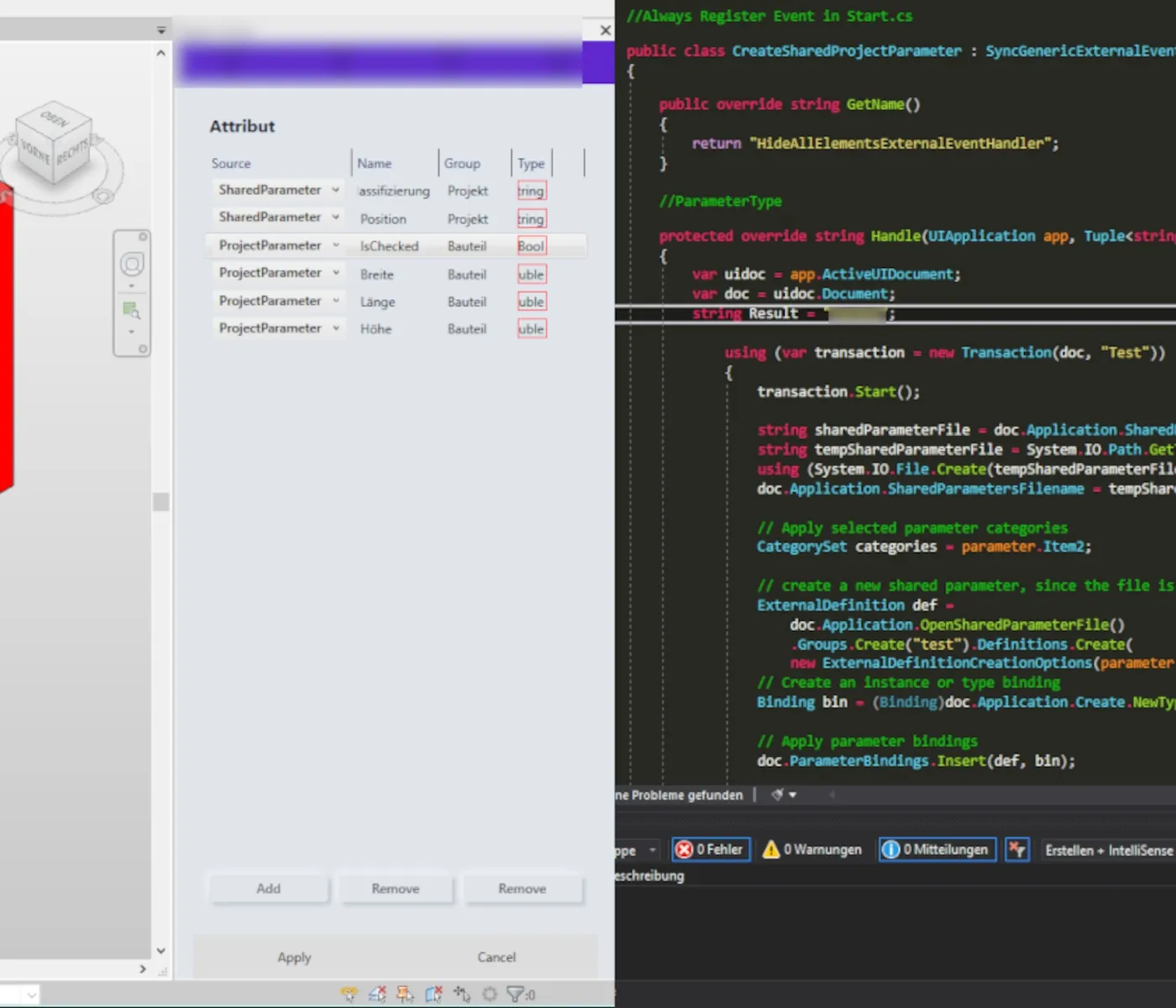 Entwicklung BIM-Assistent, Autodesk Revit