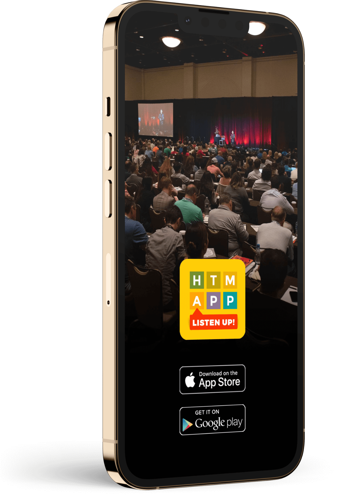 Mobile screen promoting the HTM App by How to Manage a Small Law Firm, showing a live coaching event and app download options for law firm leadership, systems, and growth training.