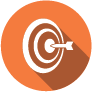 Graphic icon of a target that illustrates brand targeting.
