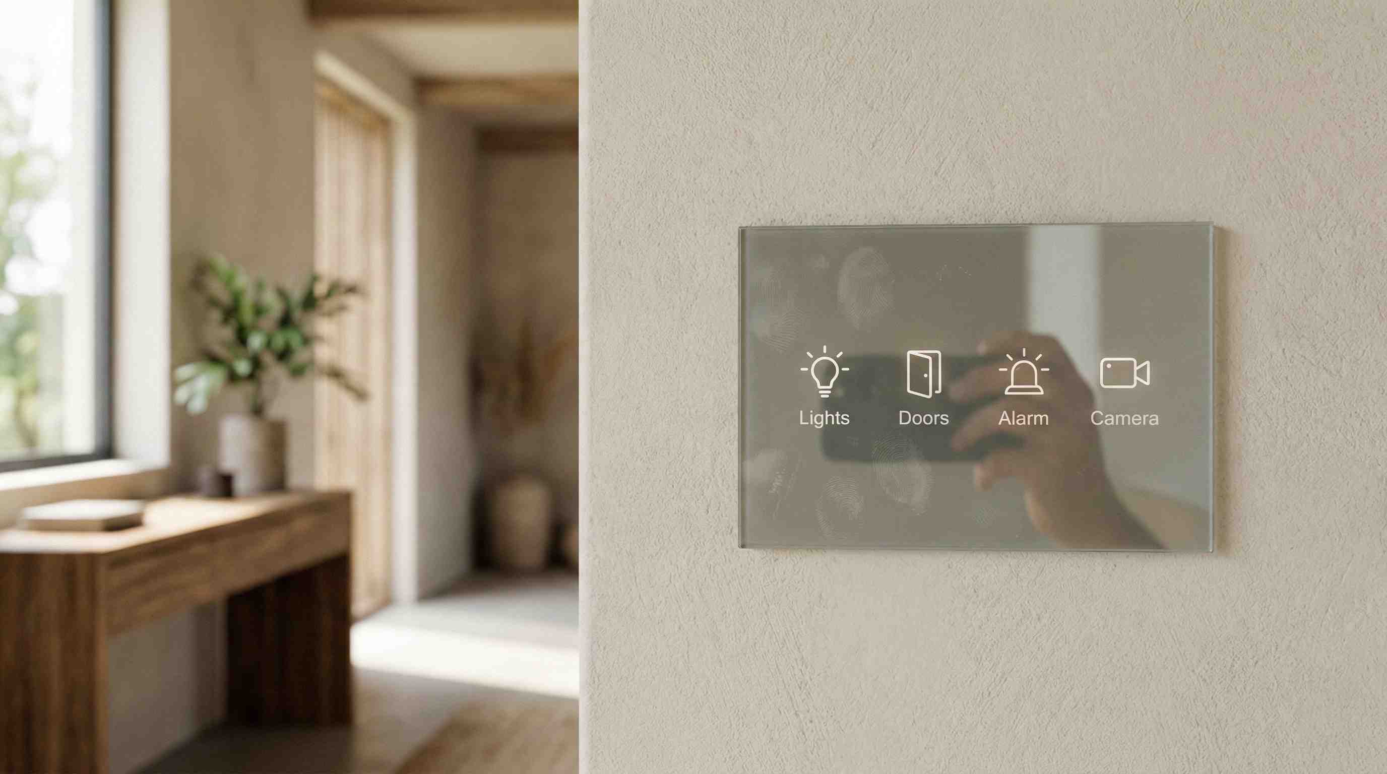 Touch control panel for home security and lighting automation