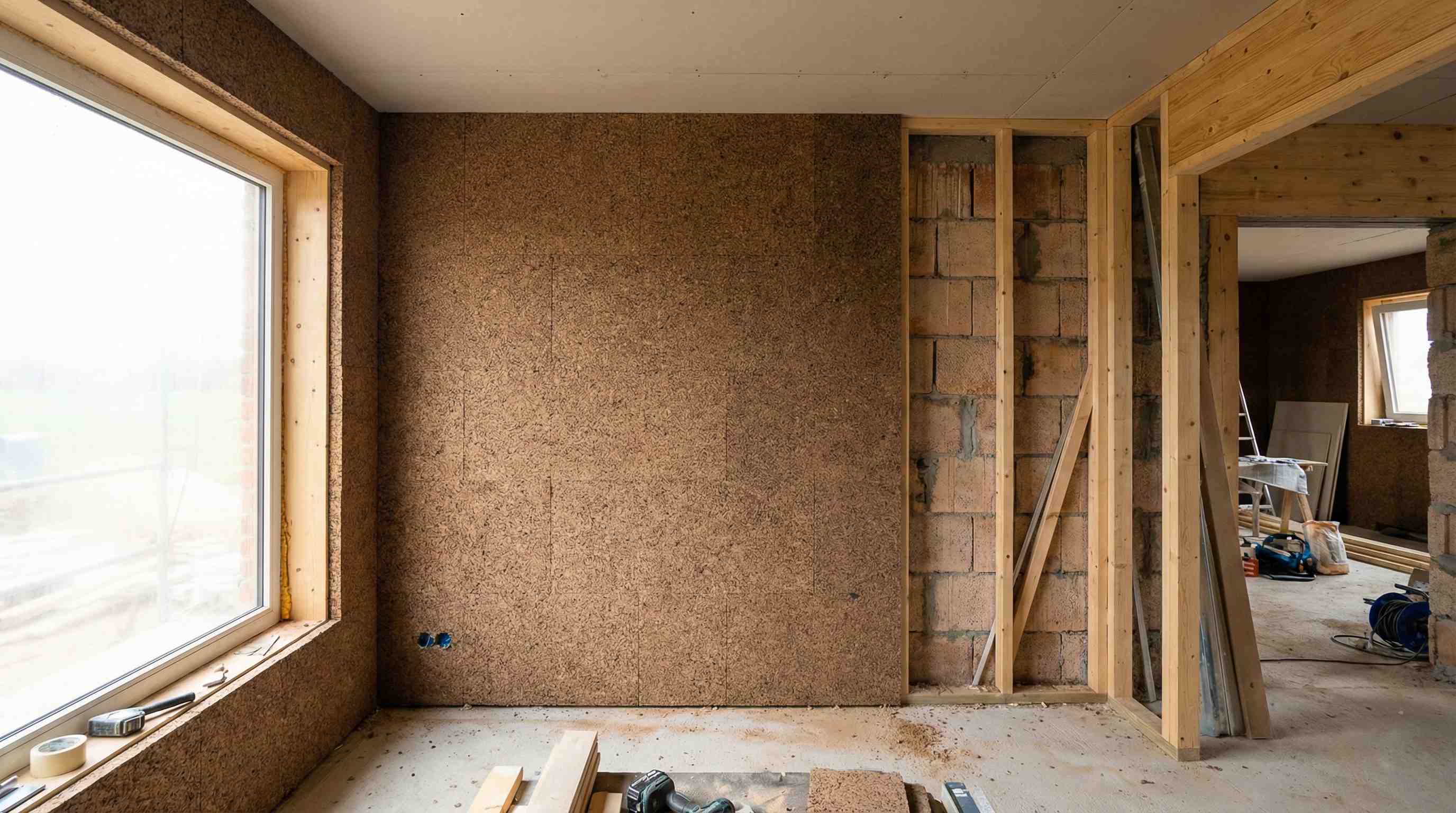 Eco-friendly cork insulation panels used in sustainable construction