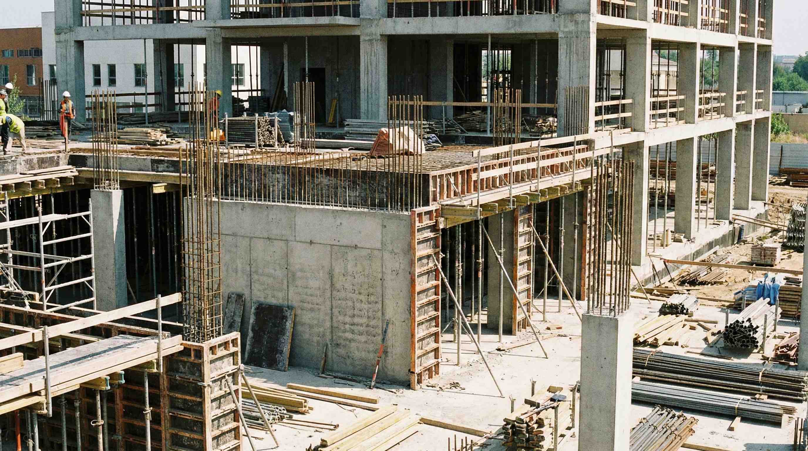 Reinforced concrete frame structure under construction
