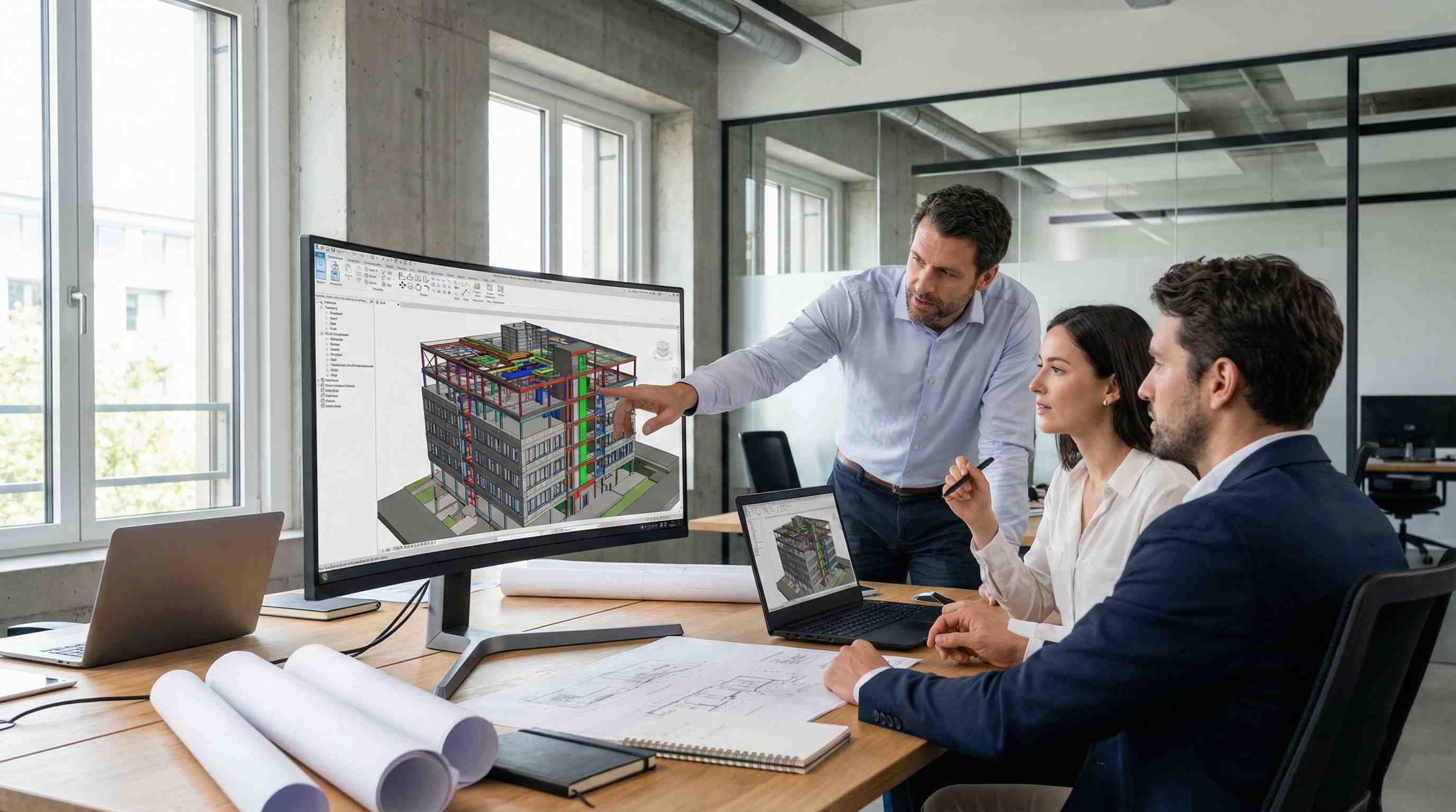 3D BIM model used for digital coordination of a construction project