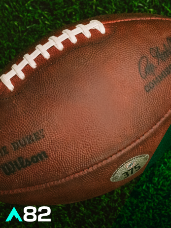 Close up shot of an American football