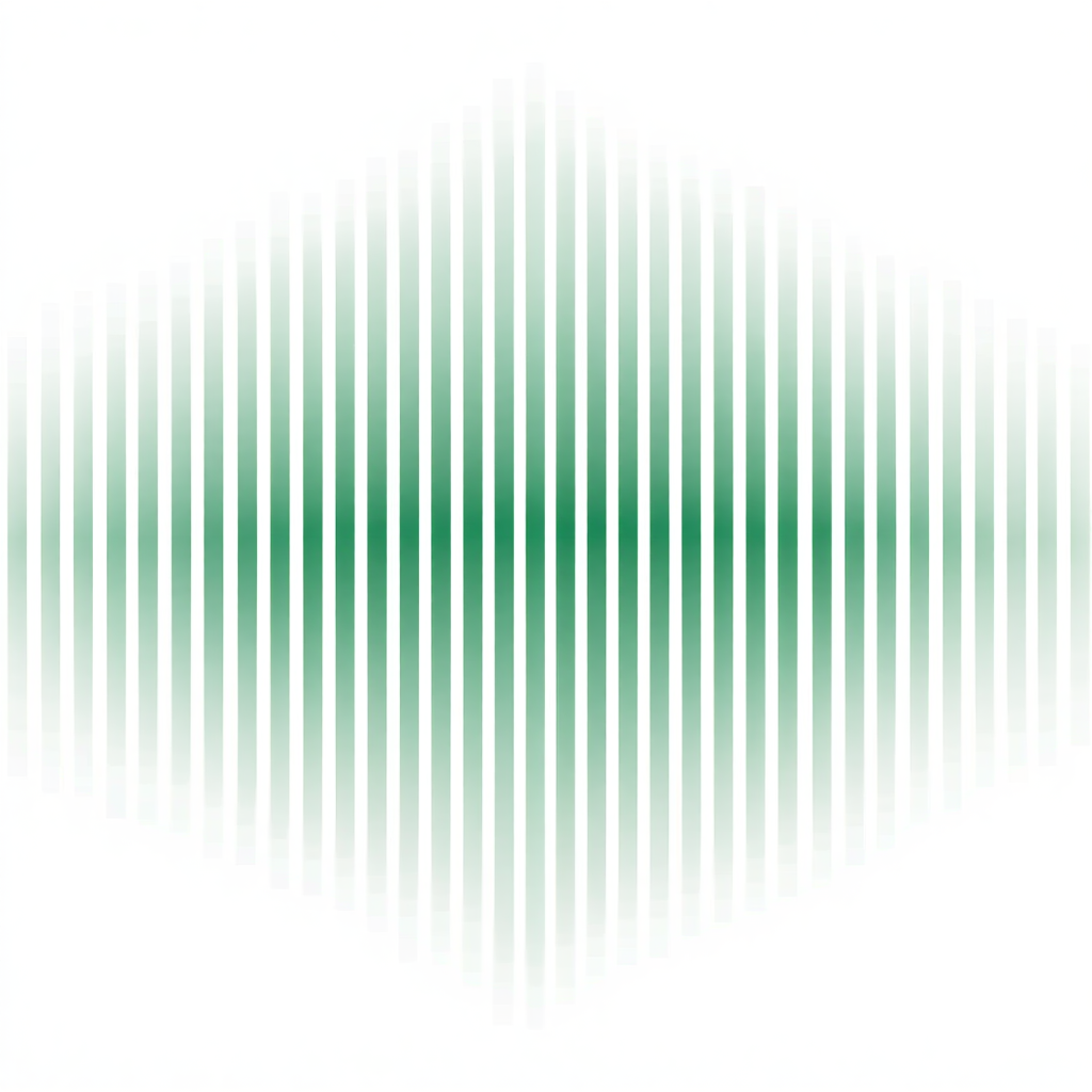 Decorative abstract green shape that resembles a wave made up from lines