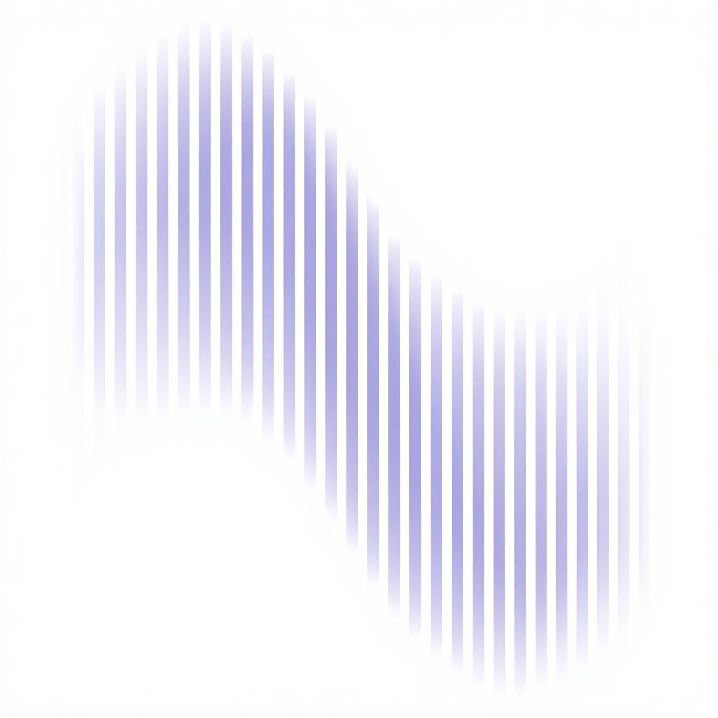 Decorative abstract purple shape that resembles a wave made up from lines