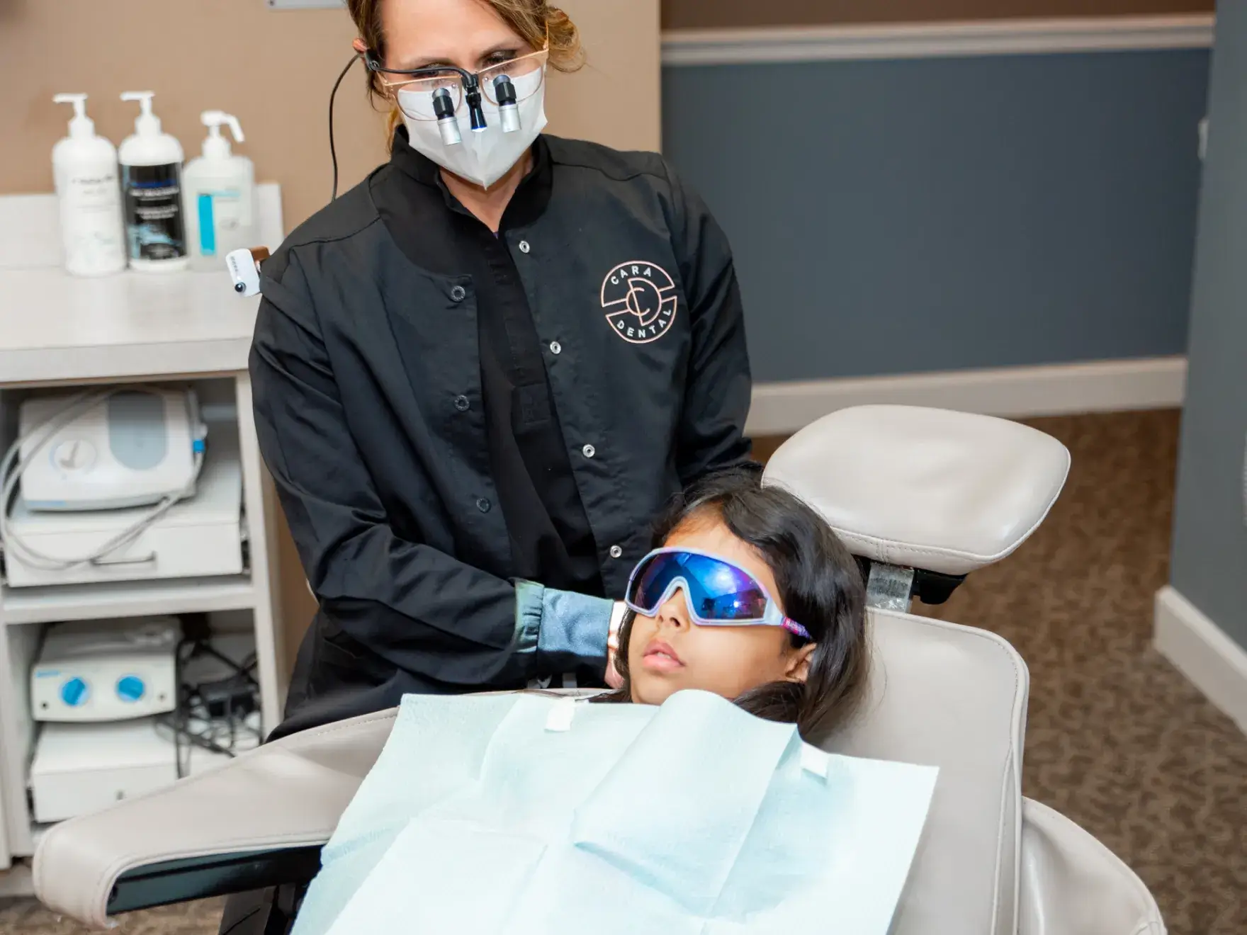 Patient in dental chair