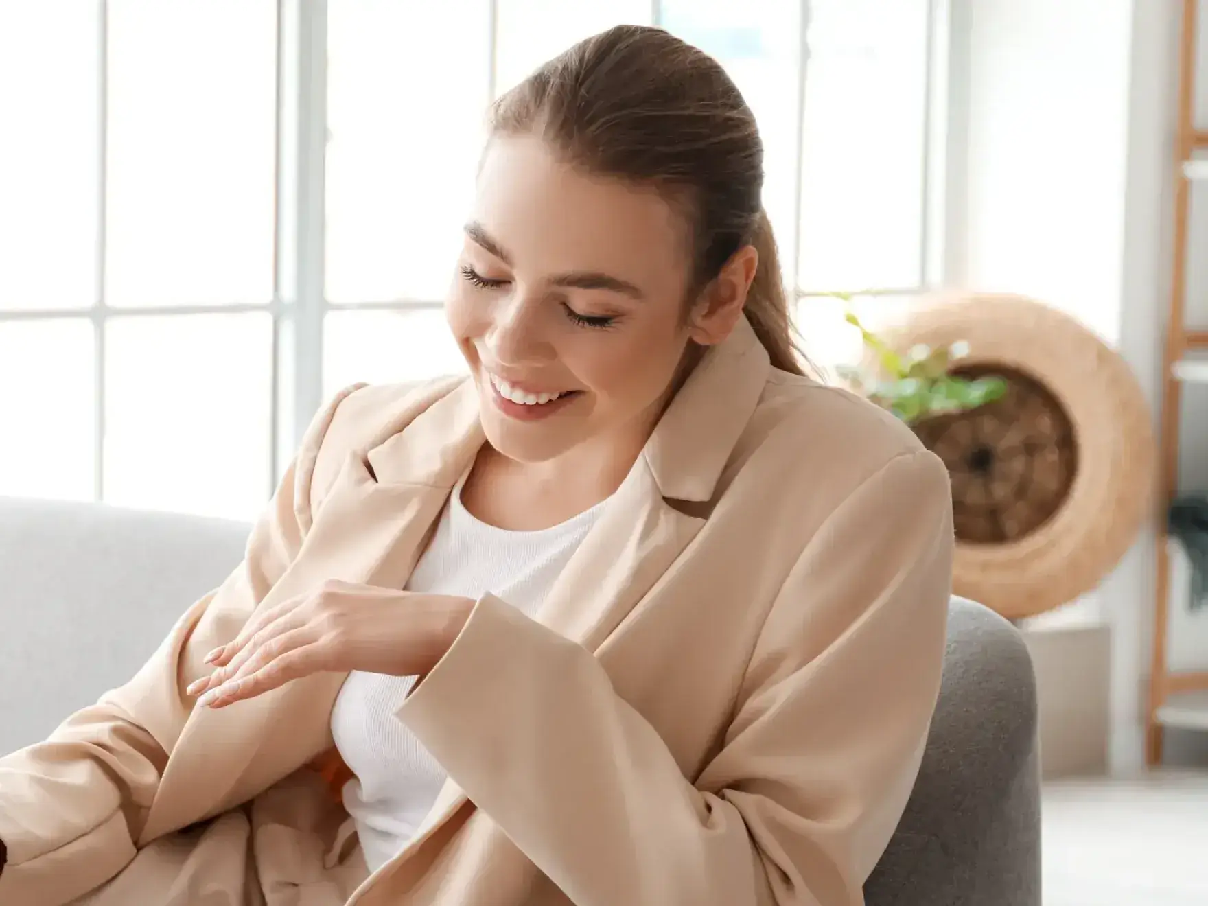 Woman smiling