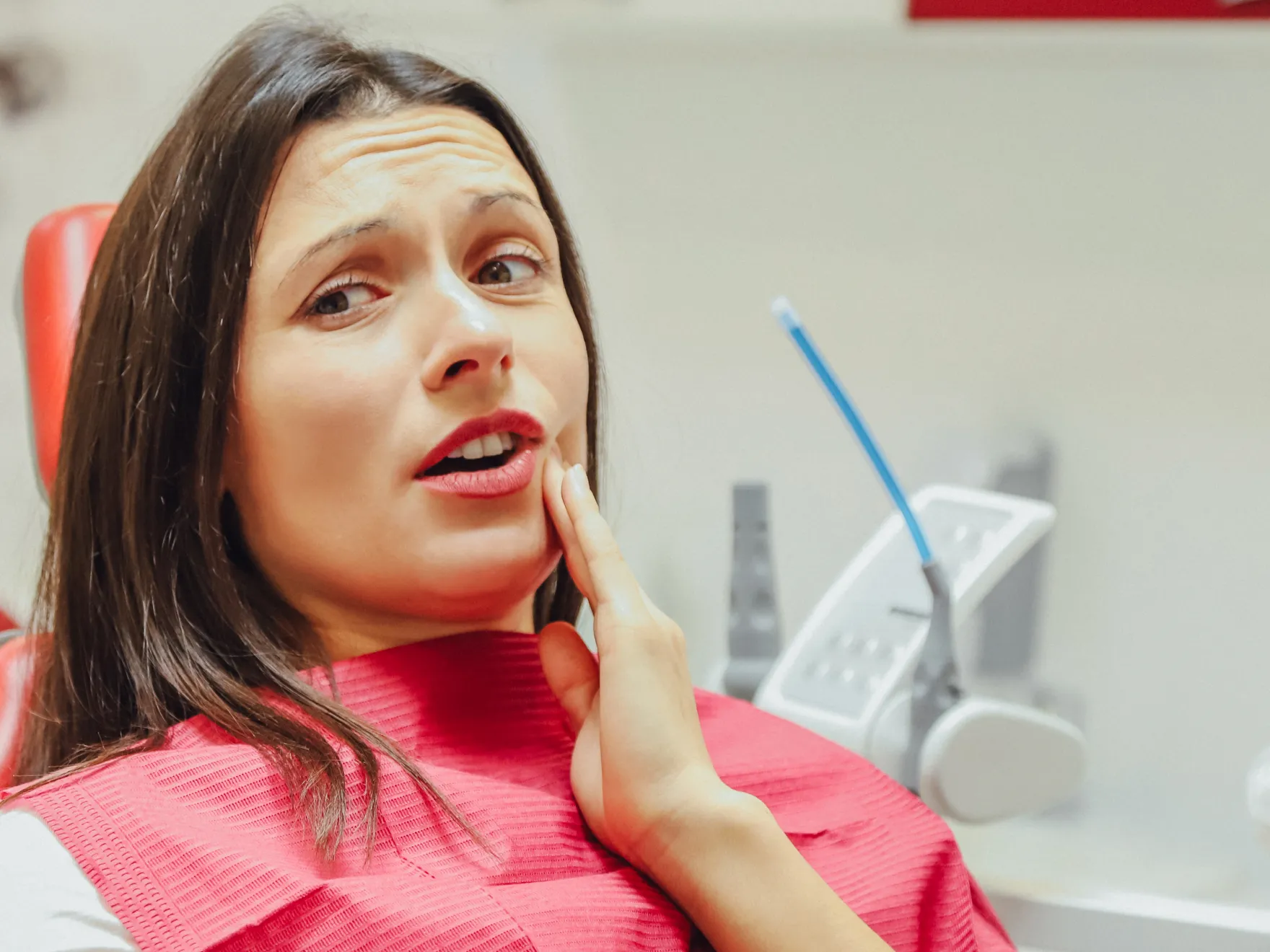 Patient in pain from TMJ