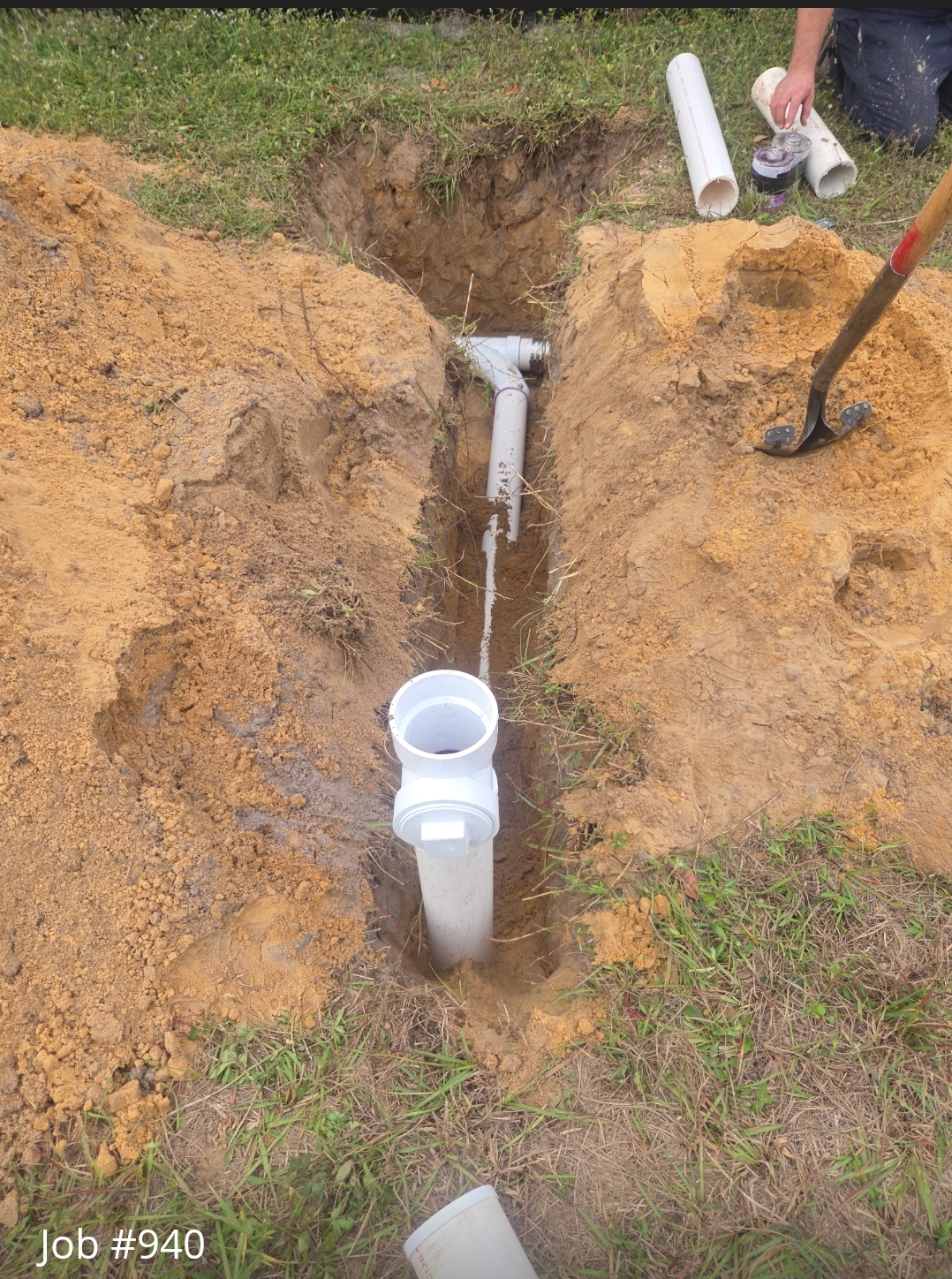 installed sewer line