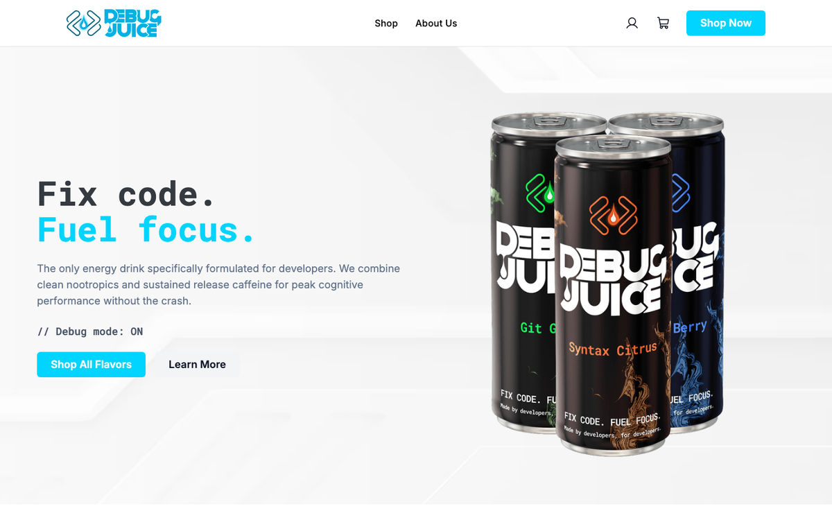 Example storefront built on an existing website