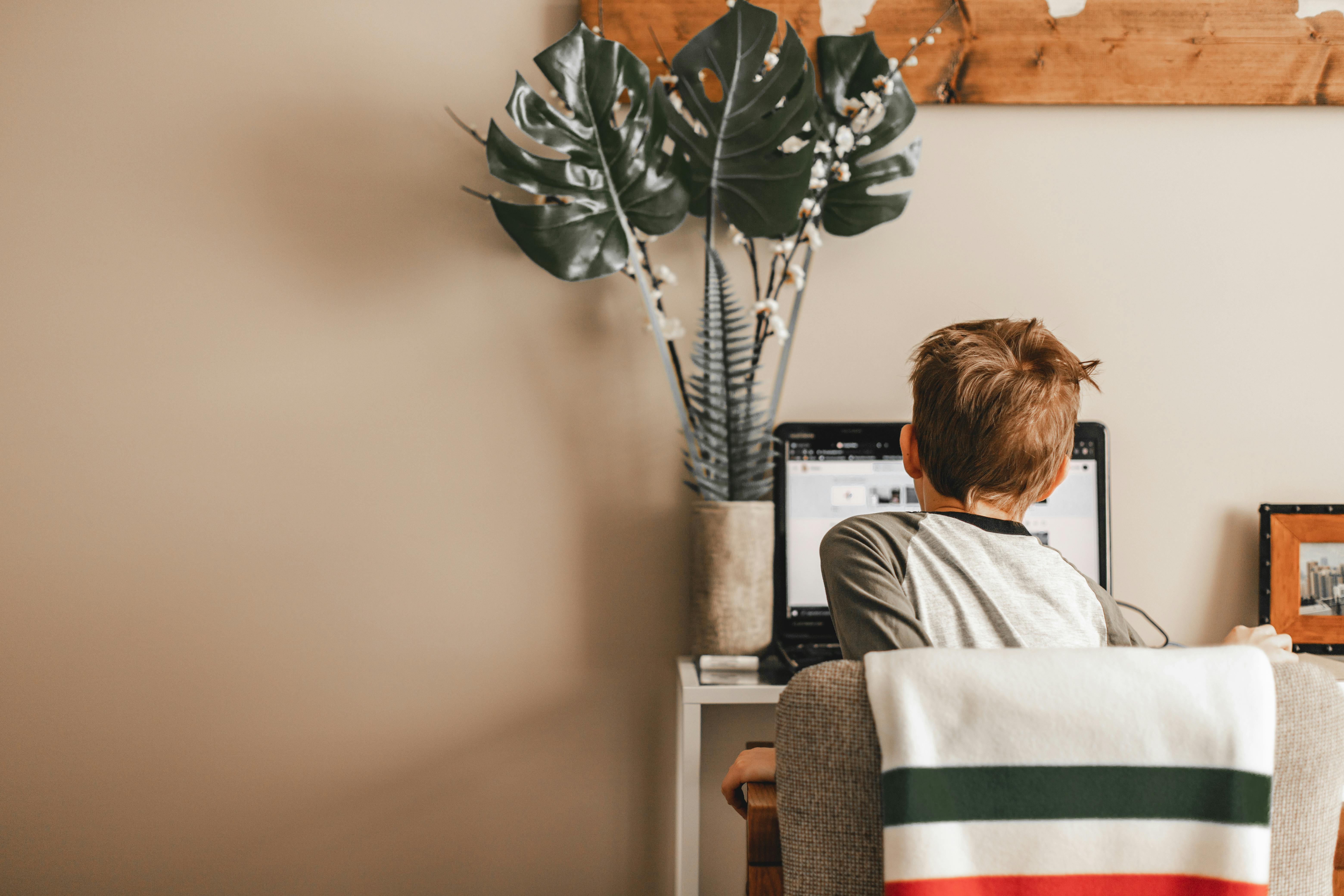 Laptop Use Stock Photo