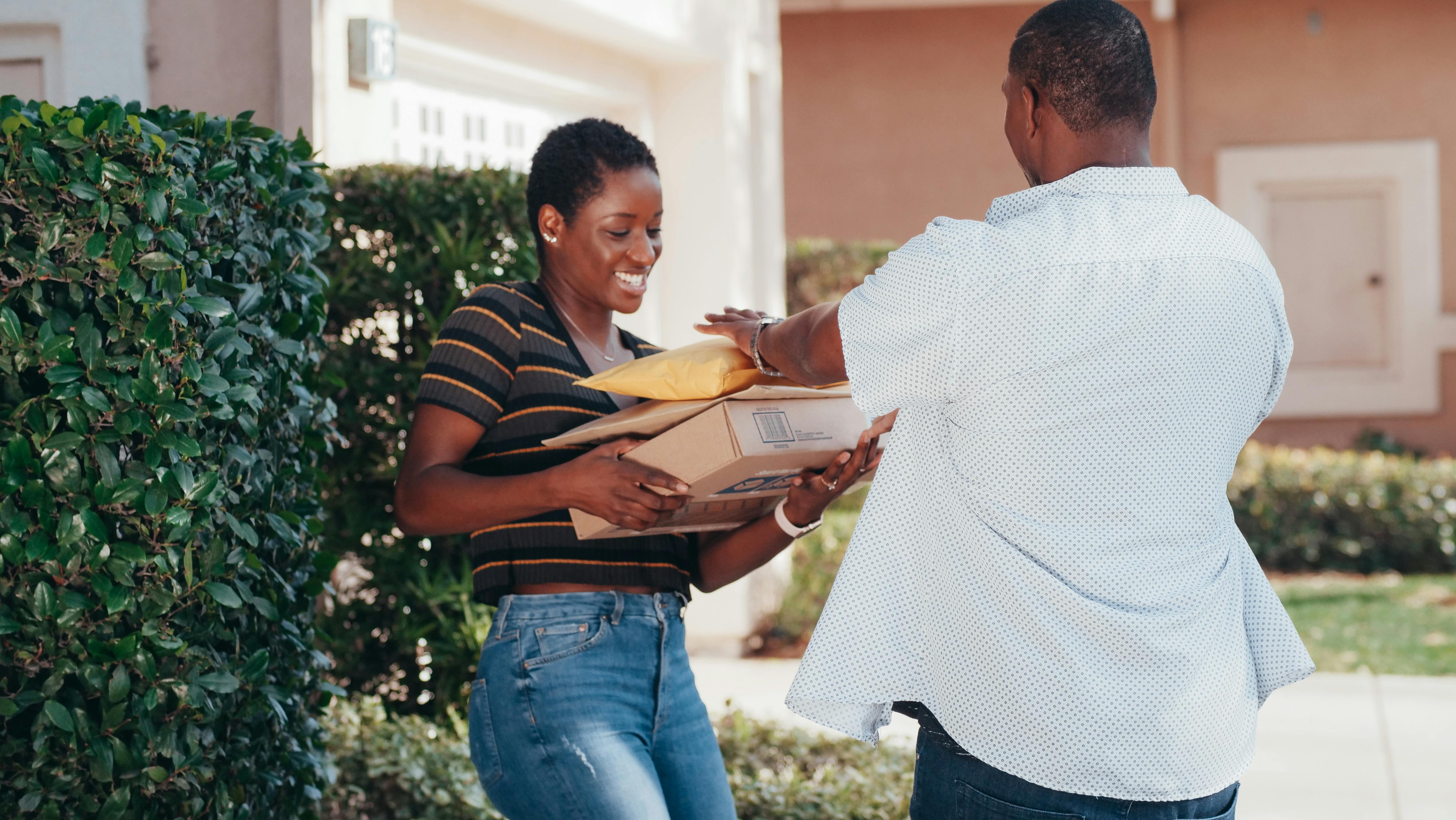 Getting Package Stock Photo