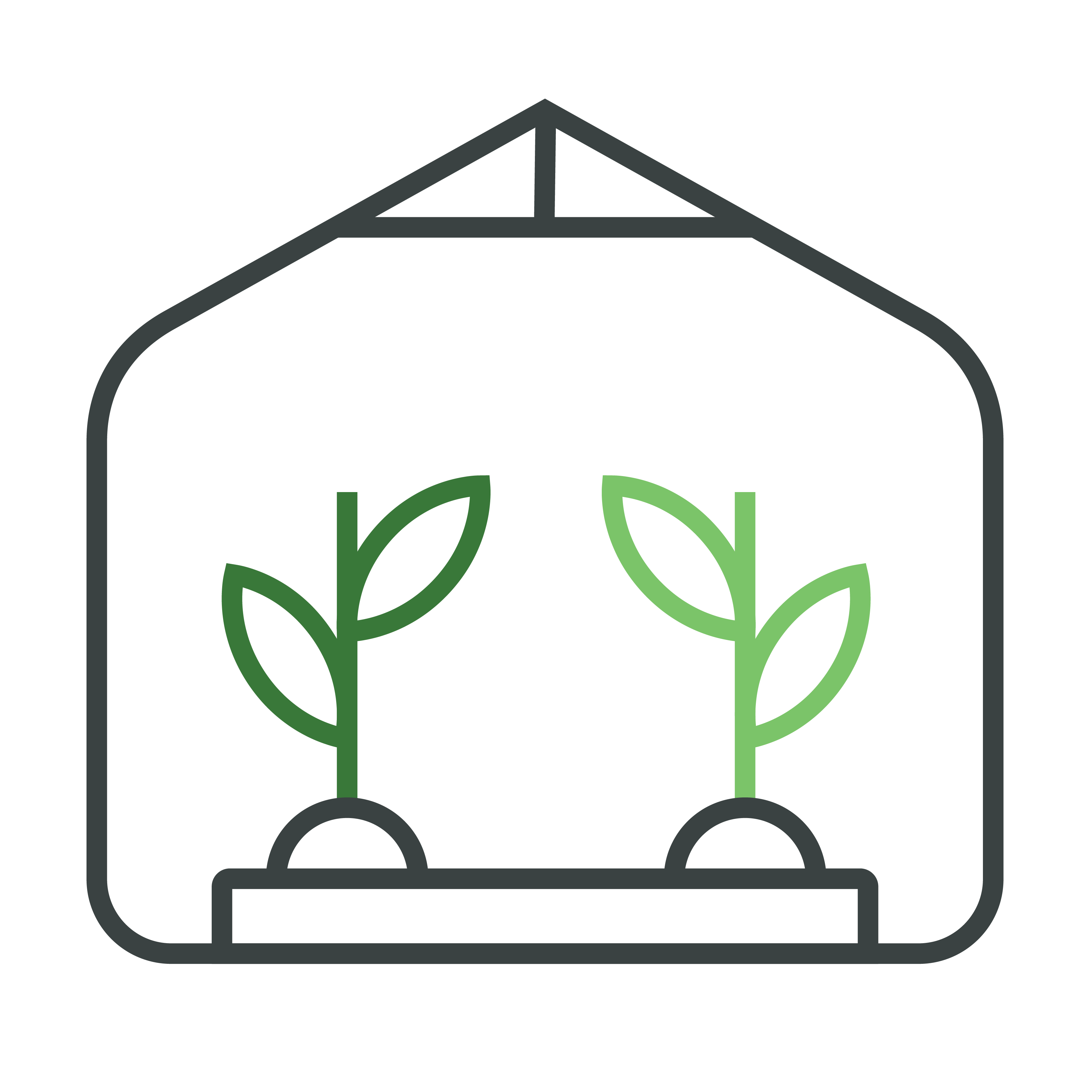 Line art of a Greenhouse