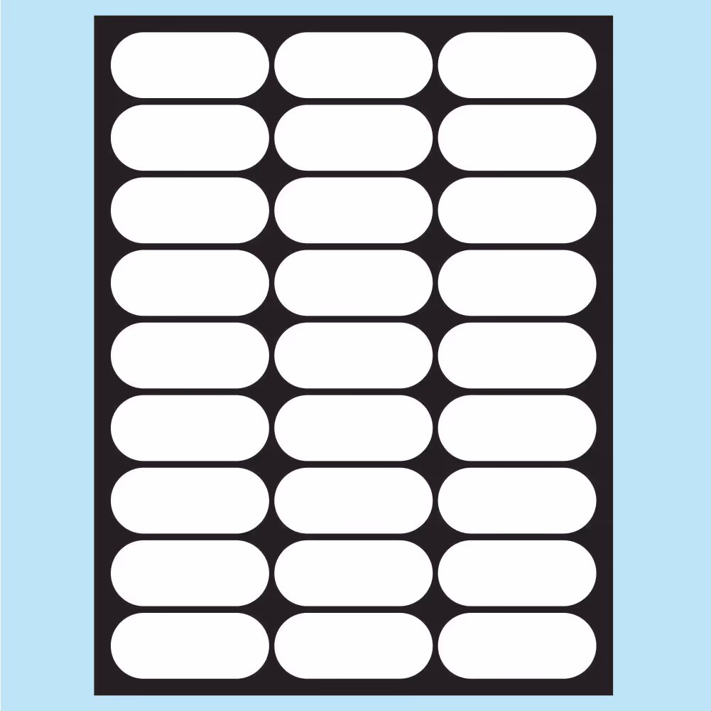 Rectangular grid of three columns and eight rows with rounded white rectangles on black background.