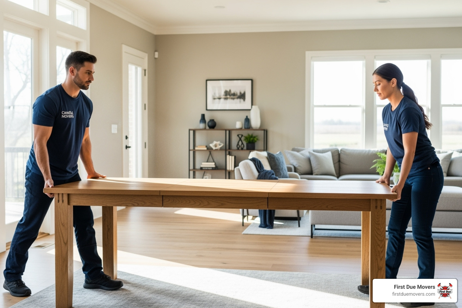 movers rearranging dining table - furniture & large item moves for homes in issaquah wa