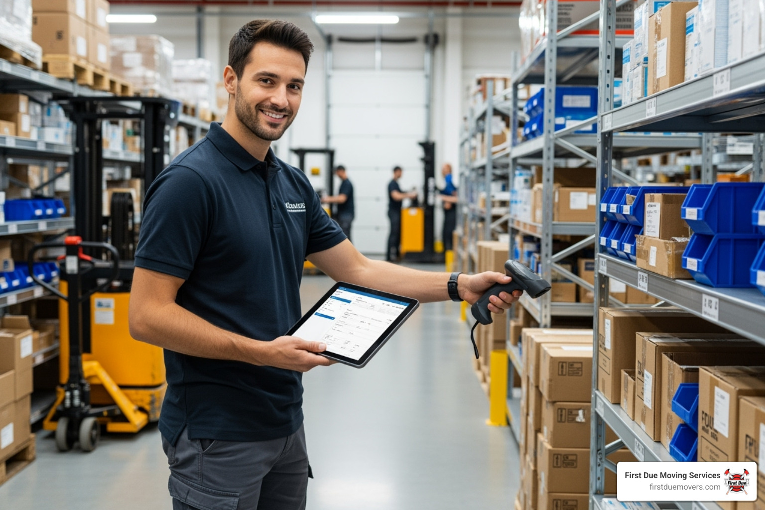 business owner easily managing inventory - flexible warehouse space