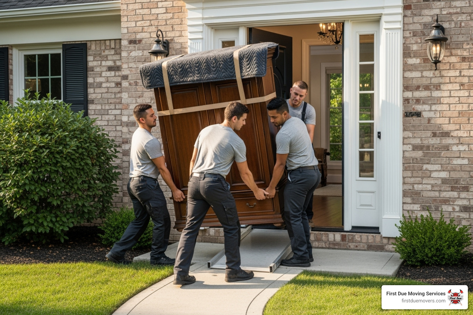 professional movers carefully handling furniture - stress-free house move