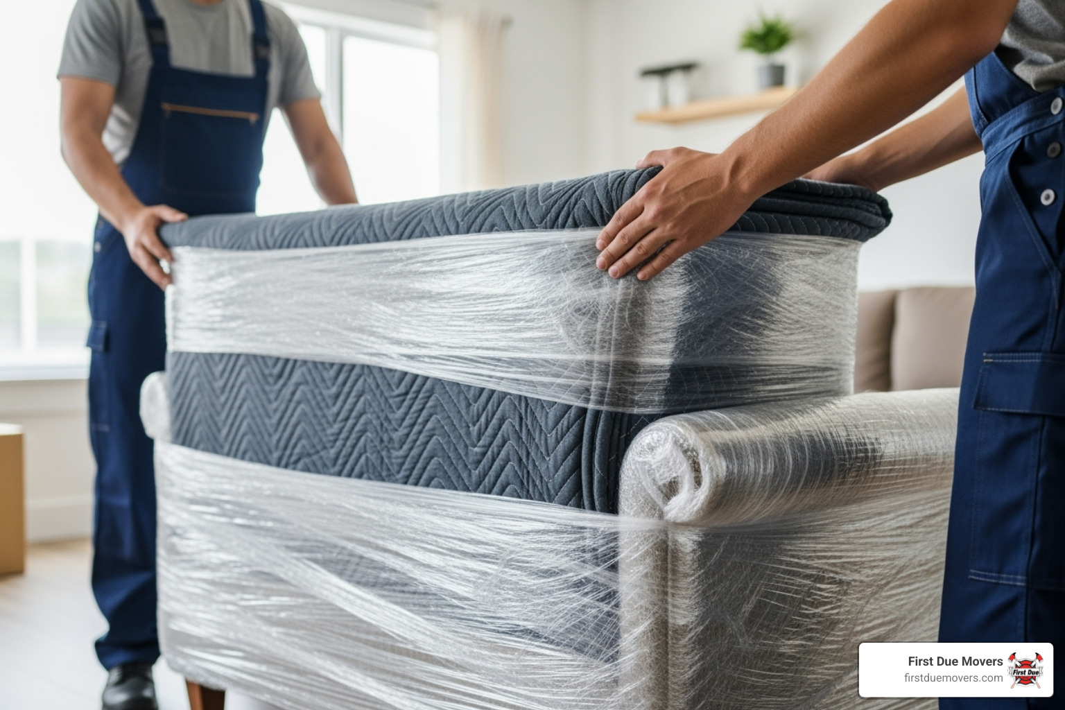 movers protecting furniture with blankets - furniture & large item moves for homes in issaquah wa