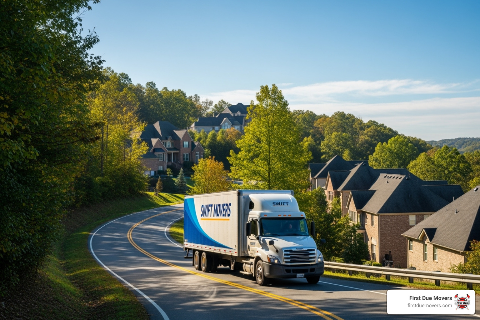 moving truck on hilly road - furniture & large item moves for homes in issaquah wa