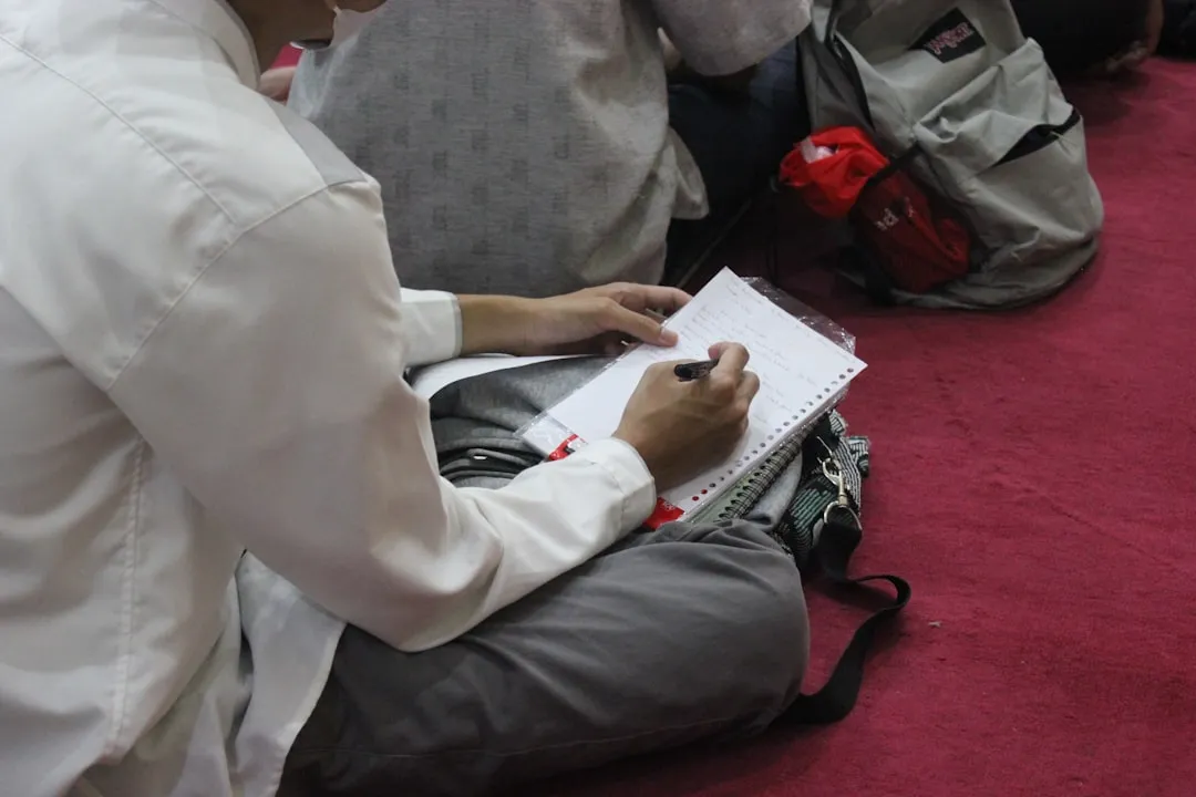 person reflecting or journaling - fire service values
