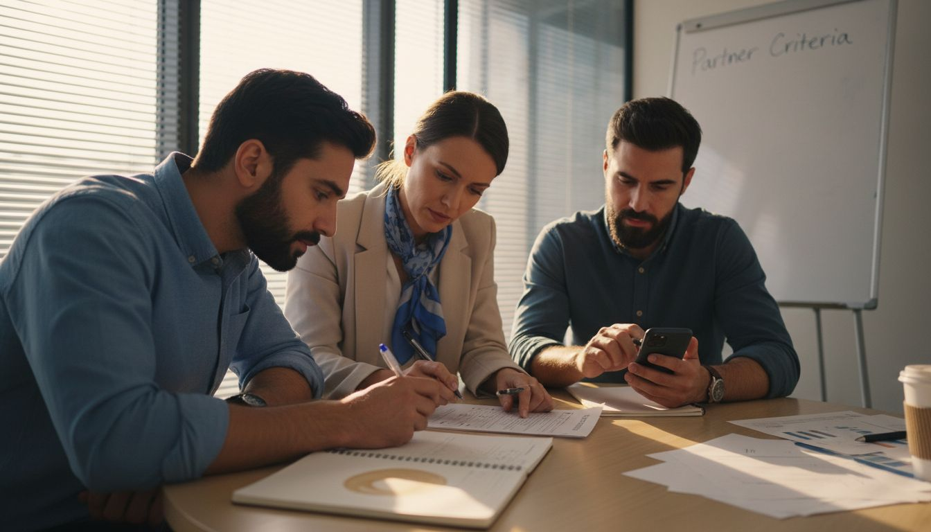 Team discussing ecommerce partner strategies